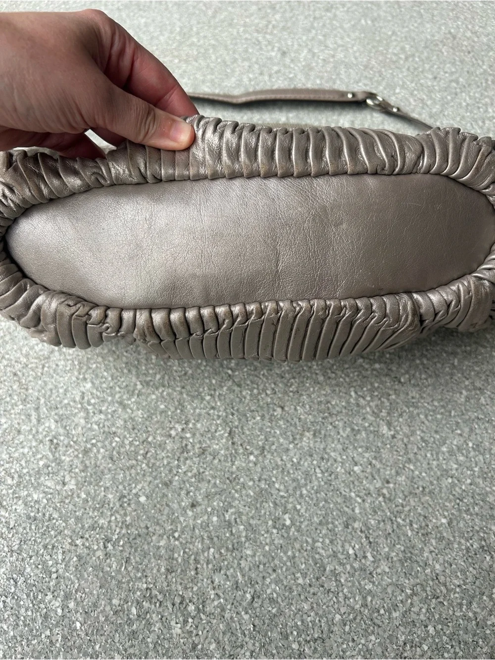 Coach Madison Metallic Silver Gathered Leather Hobo Bag and Wallet & Dust Bag